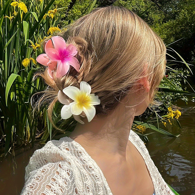 Bohemian Flower Hair Clips for Women Large Beach Hair Claw Barrettes