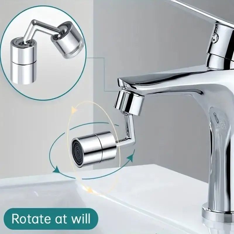 Universal Rotating Faucet Extender Adapter, Splash-Proof Single Mode Bubbler Nozzle for Kitchen & Bathroom Sinks