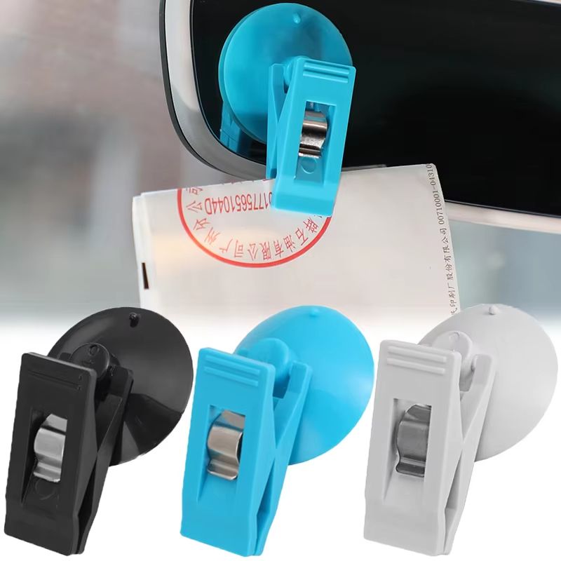 2/4PCS Car Suction Cup Ticket Holder Clip Removable Car Window Card Holder for Bills, Parking Tickets & Receipts