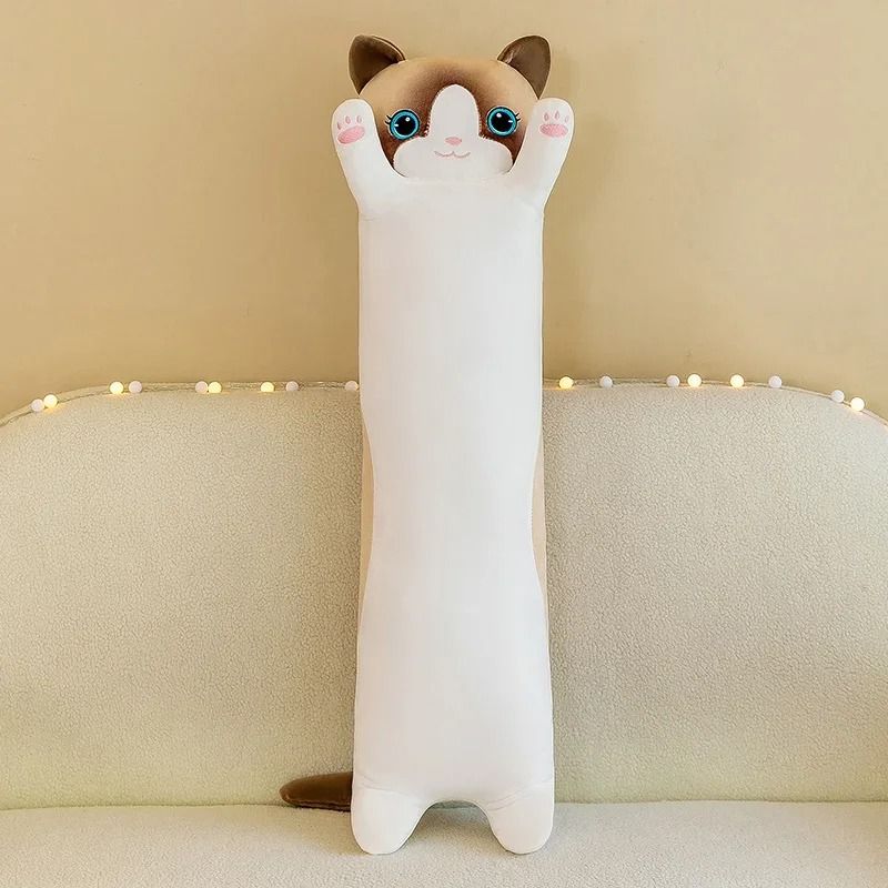 Long Cat Plush Pillow Soft Sleeping Plushie Doll