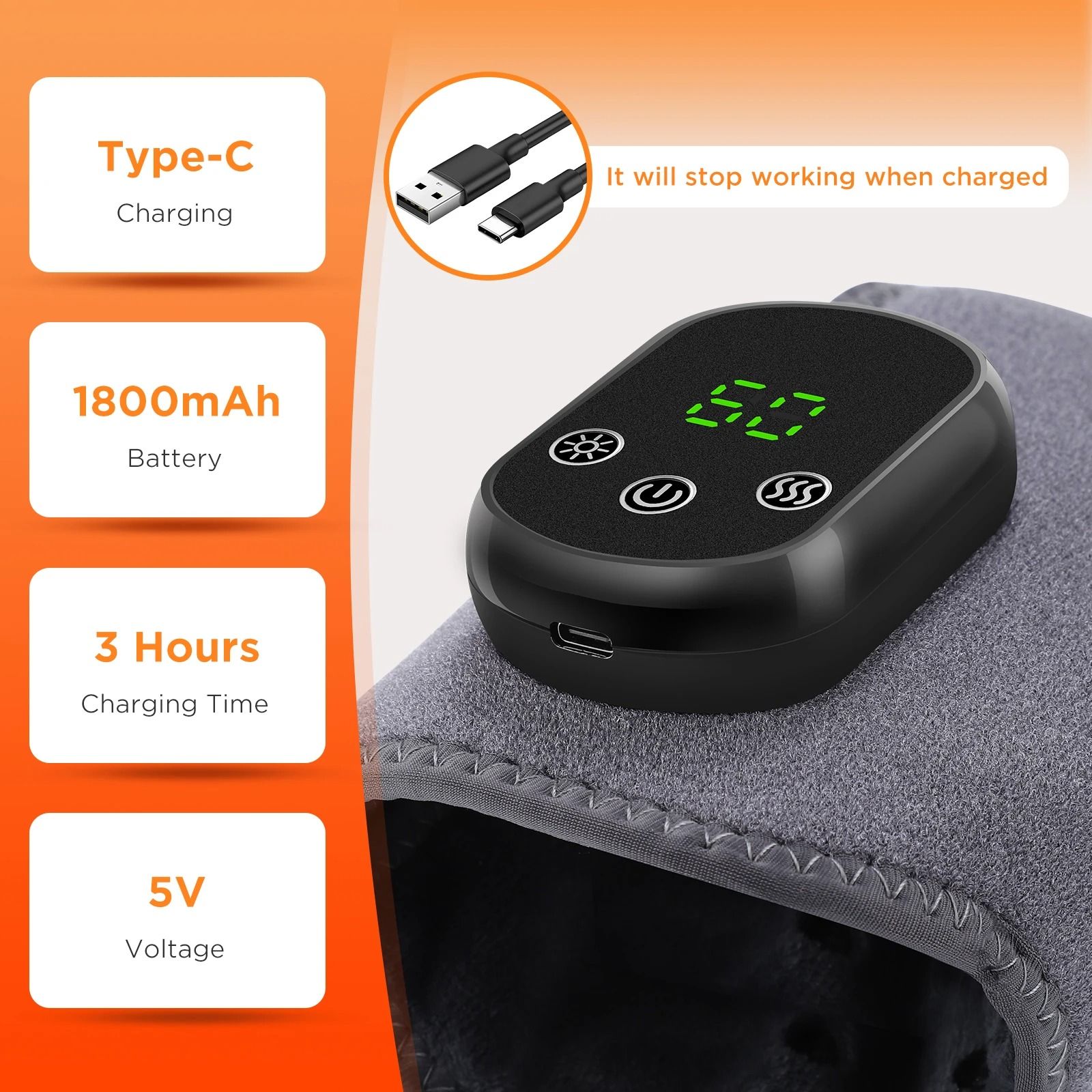 Electric Foot and Hand Massager with Vibration and Heat Therapy