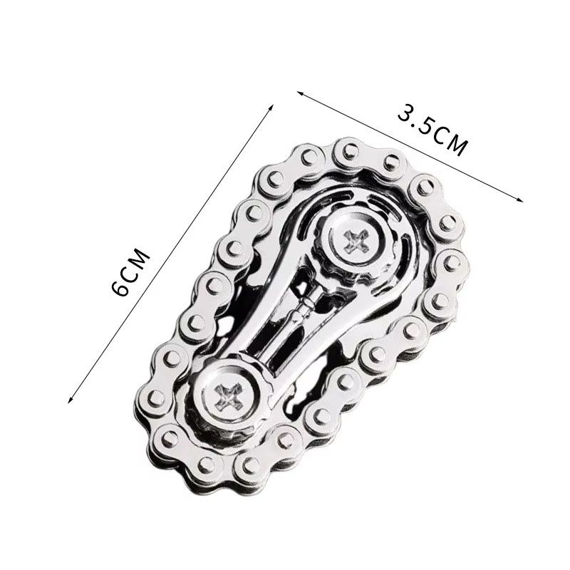 Metal Bike Chain Fidget Spinner Sprocket Gyro Stress Relief EDC Focus Toy