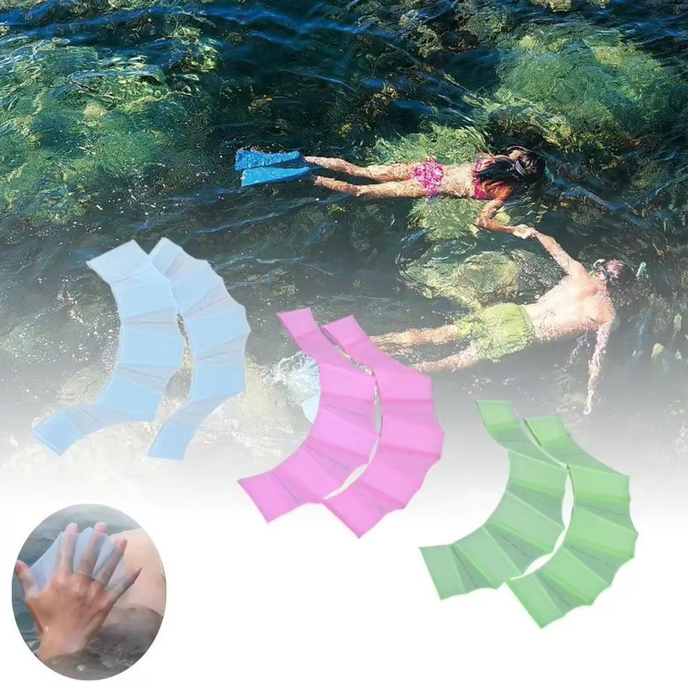 Silicone Swim Hand Paddles for Men, Women, and Kids Wide-Angle Stroke Technique Trainer for Pool Training