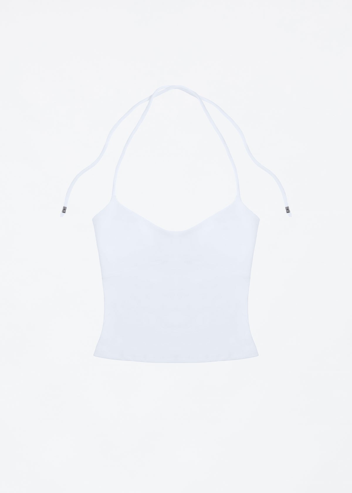 Women's Tank Open-Back Camisole Top with Metal Accents, Self-Tie Straps, Sexy Low-Neck Halter Design