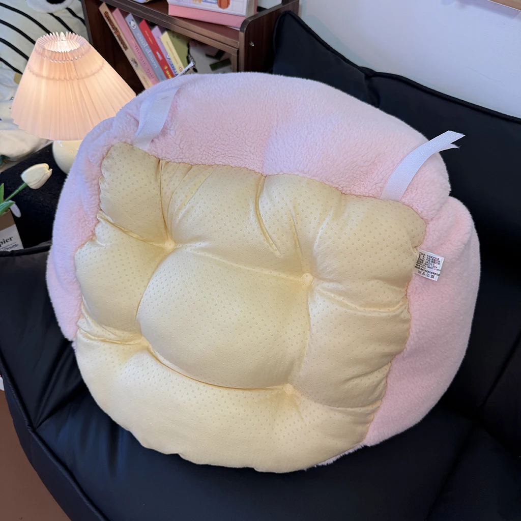 Cute Pink My Sweet Piano Plush Seat Cushion Fluffy Full Coverage Sitting Cushion for Bedroom Living Room Decor