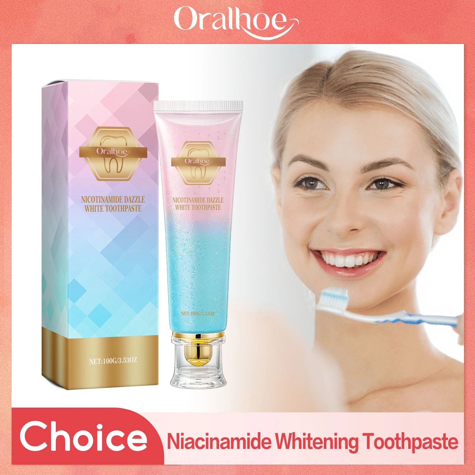 Niacinamide Whitening Toothpaste for Dental Stain Removal and Fresh Breath