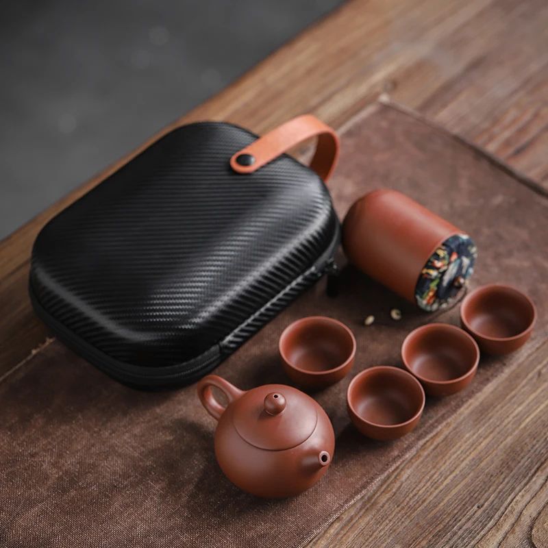 Portable Purple Sand Gaiwan Tea Set for Travel