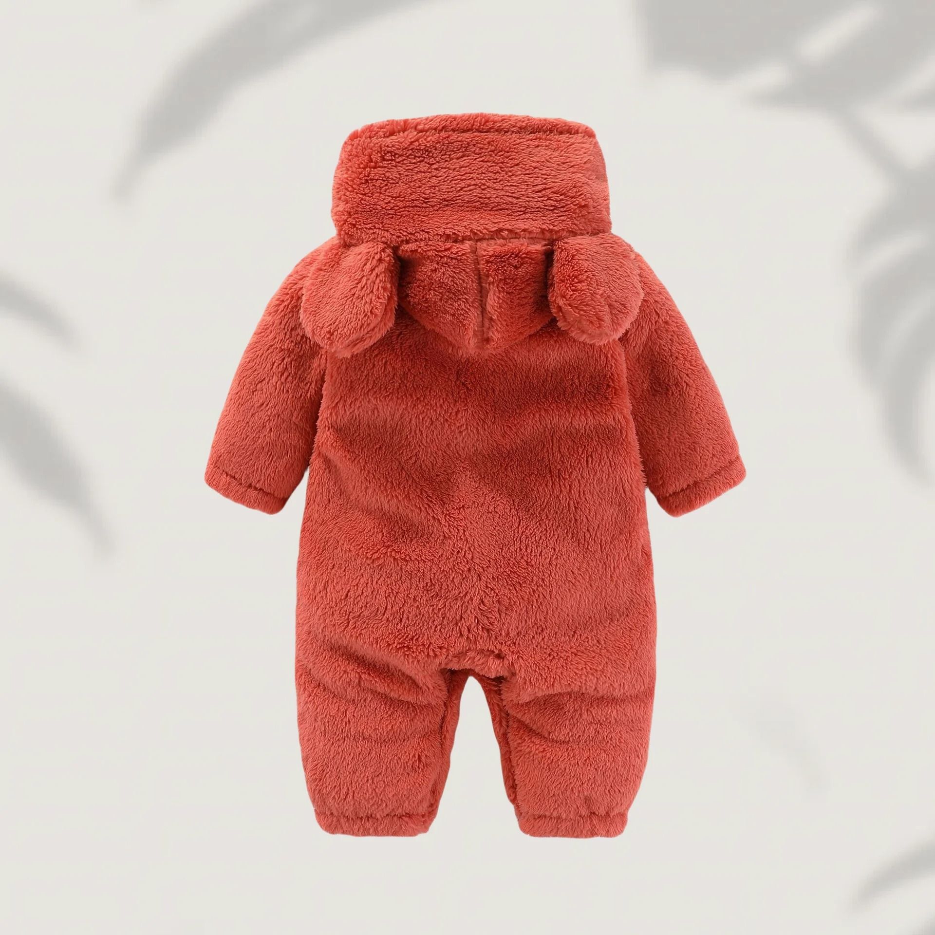 Winter Warm Fleece Bear Ear Romper