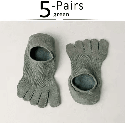 5 Pairs Invisible Toe Socks – Breathable Cotton Five Finger No-Show Socks