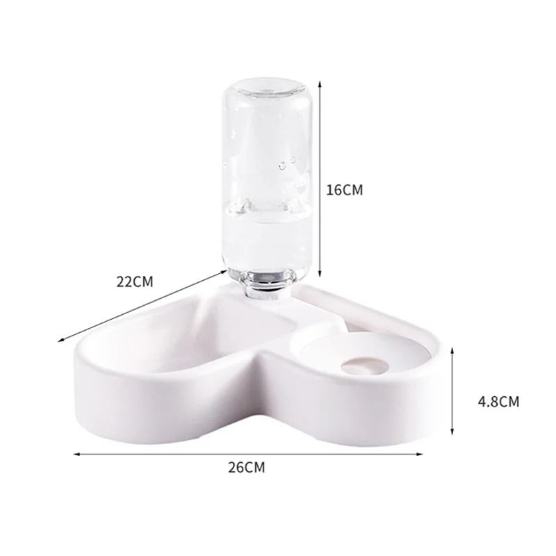Automatic Drinking and Feeding Pet Bowl with Moisture Proof Water Dispenser