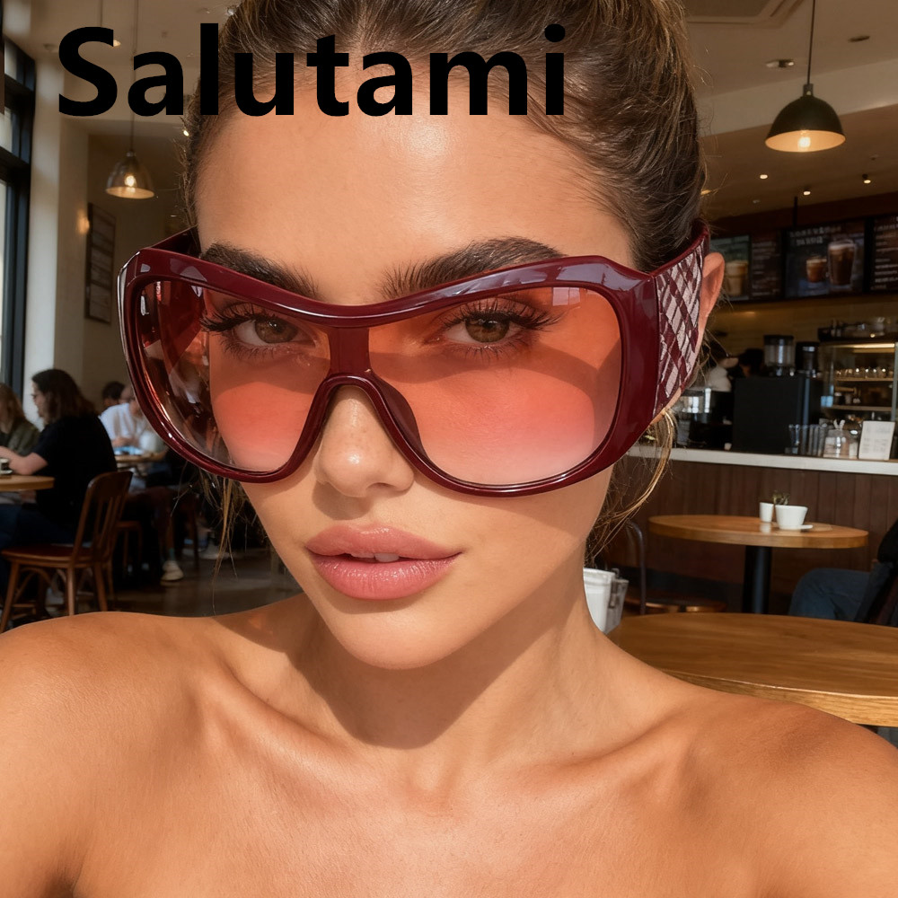 Oversized Vintage Square Sunglasses for Women and Men Stylish Gradient Shield Shades for Driving and Hip Hop Style