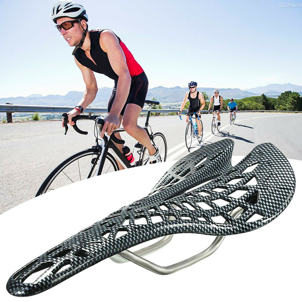 Ergonomic Spider Carbon Fiber Bicycle Saddle, MTB Road Cycling Breathable Mat