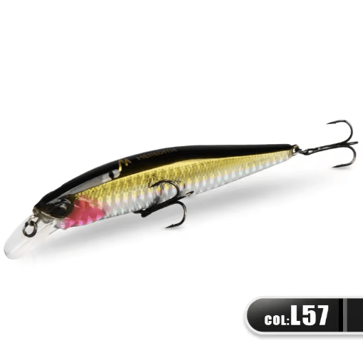 MEREDITH Jerk Minnow 100F Floating Fishing Lure Professional Hard Bait Wobbler 0.8 1.0 m