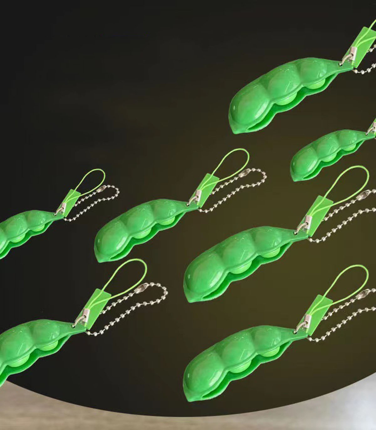 Decompression Fidget Toys Edamame Squishy Beans Squeeze Peas Keychain Cute Stress Relief Adult Toy