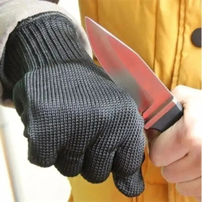 1 Pair Stainless Steel Wire Cut-Resistant Anti-Cutting Safety Gloves Durable Protective Work Gloves for Hand Safety
