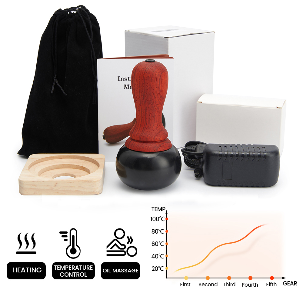 Electric GuaSha Massager Natural Stone, Back Neck Needle Skin Scraping, Face Massage Relax Spa Tool