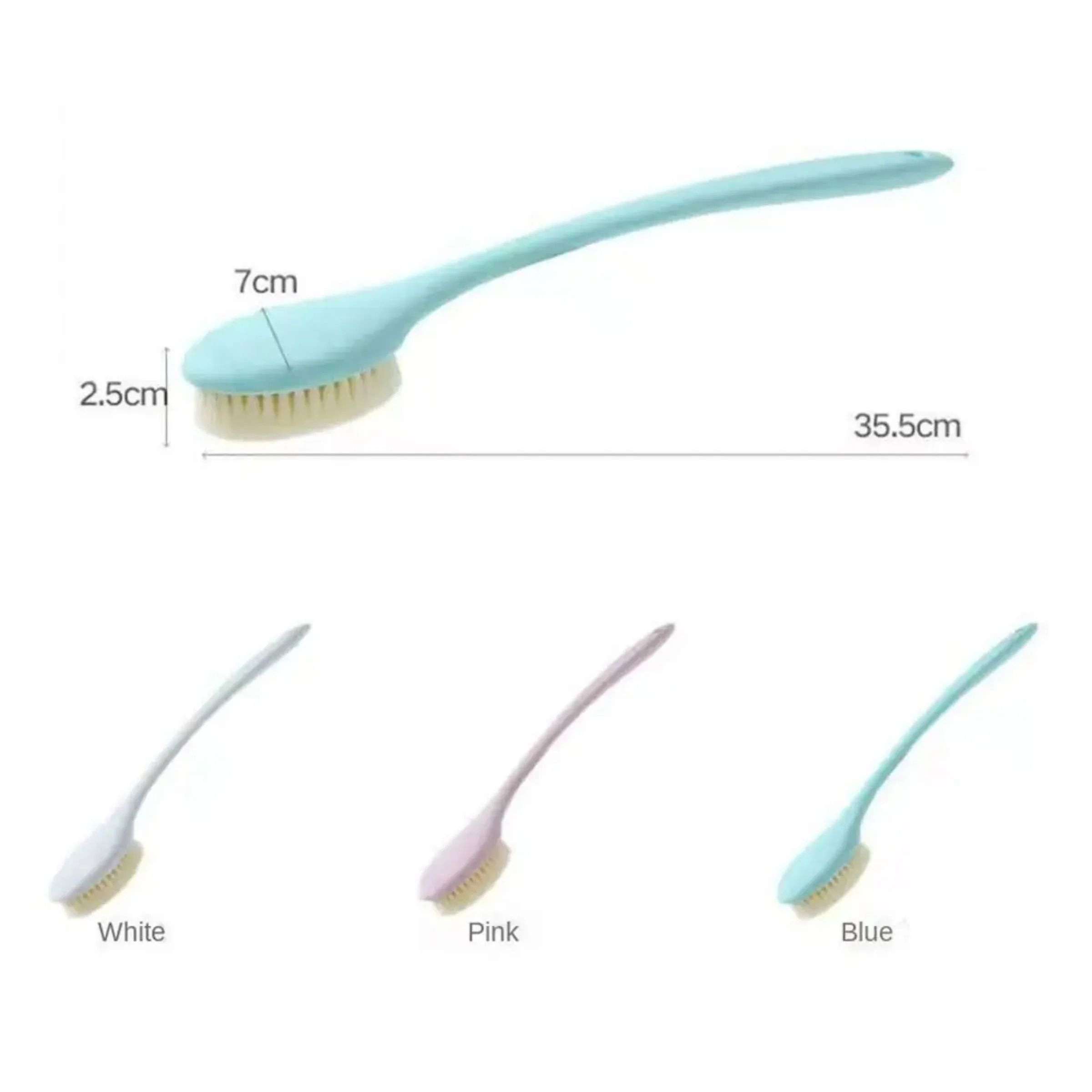 Long Handle Back Bath Brush Soft Bristle Shower Scrubber