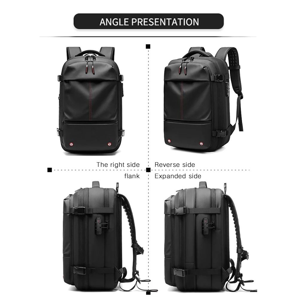 Mens Travel Laptop Backpack with Large Capacity and Expandable Storage
