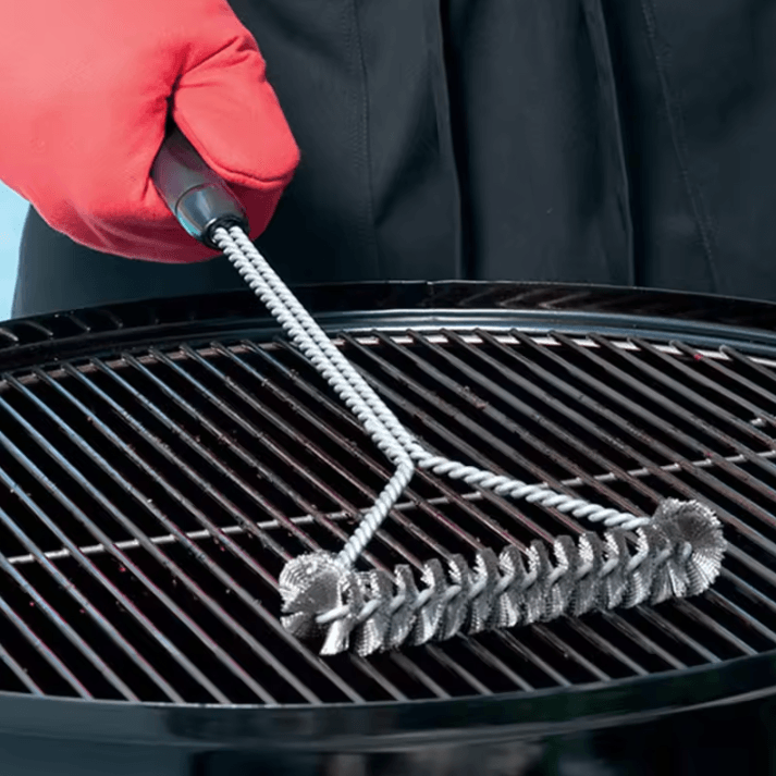 BBQ Grill Cleaning Brush with Stainless Steel Bristles for Barbecue Accessories