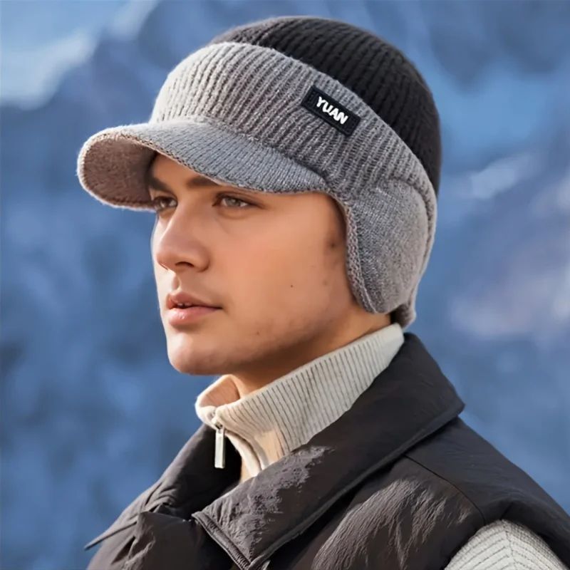 ThermaFlex Windproof Knitted Baseball Cap with Ear Protection