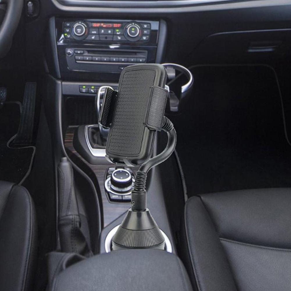 Universal Car Cup Holder Phone Mount with Rotating Stand and Adjustable Drink Holder