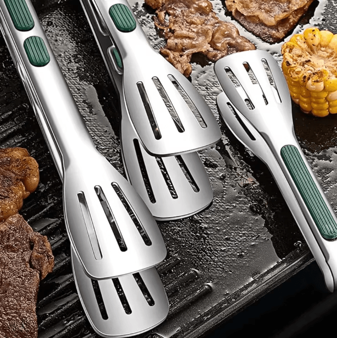 ProServe Stainless Steel Food Tongs – Heavy-Duty BBQ Steak & Buffet Serving Tongs