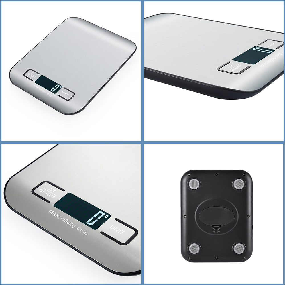Stainless Steel Electronic Kitchen Scale LCD Display Weighing Baking Tools Jewelry Food Snacks
