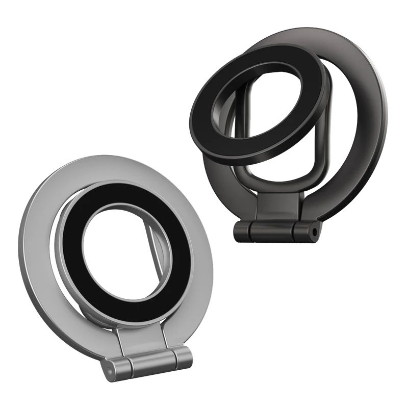 Double-Sided MagSafe Phone Grip Stand – Foldable 360° Rotating Magnetic Ring Holder