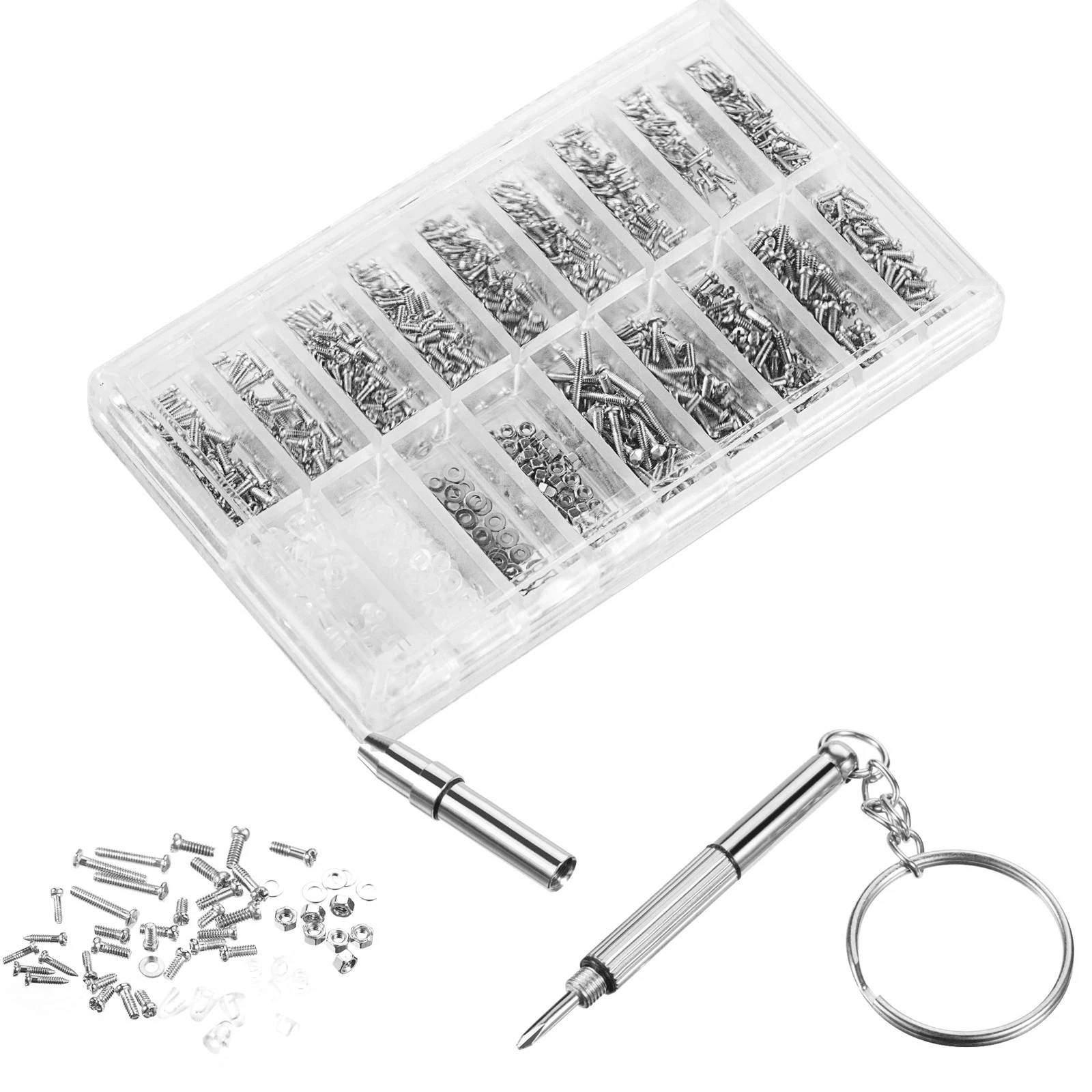 Watch Eyeglass Glasses Repair Tool Set with Tiny Screws Nut Screwdriver Kit
