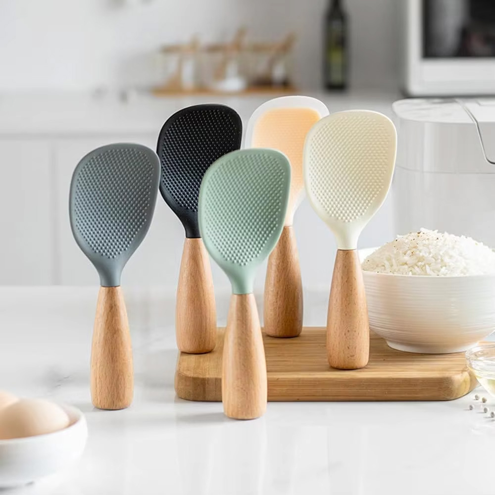 Silicone Rice Spoon, Heat-Resistant Silicone Spoon, Non Stick Cooking Spoon, Reusable Small Tool