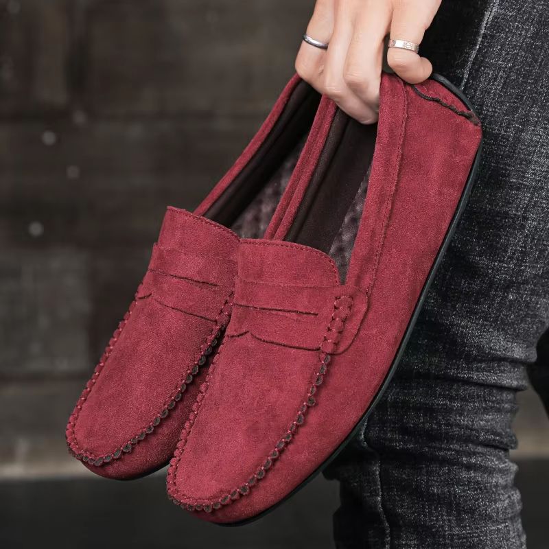 Men's Suede Casual Slip On Loafers Breathable Driving and Boat Shoes