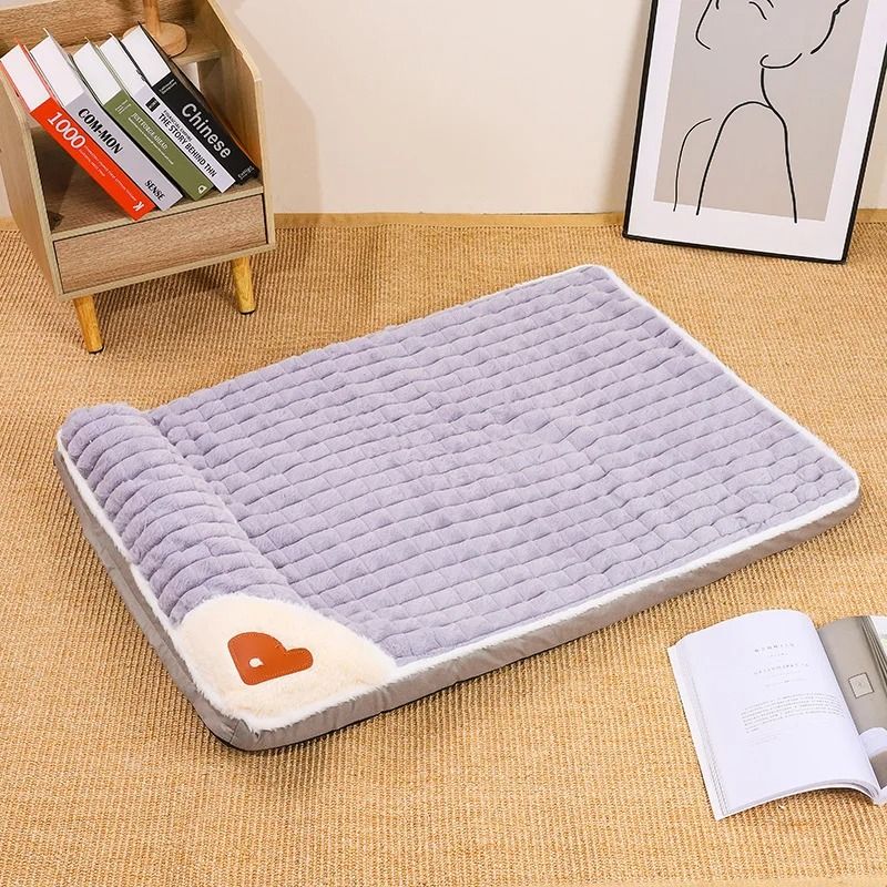 Winter Plush Dog Bed with Removable Washable Cover