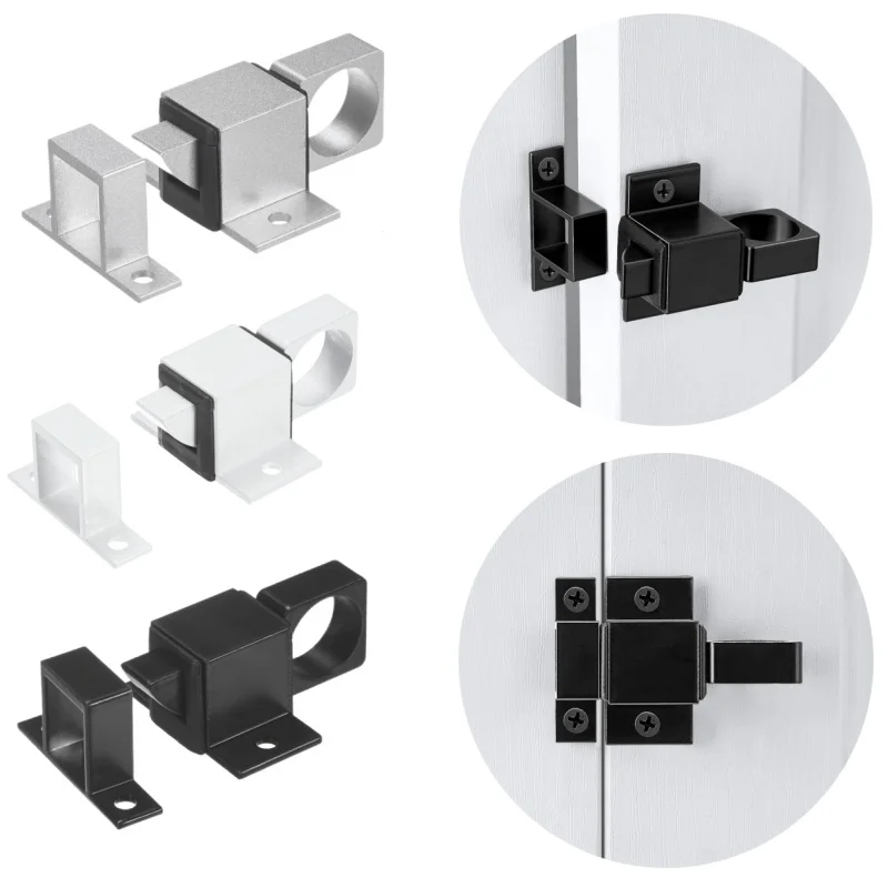 Self-Closing Barrel Bolt, Automatic Aluminum Alloy Spring Latch, Door & Window Slide Latch Lock