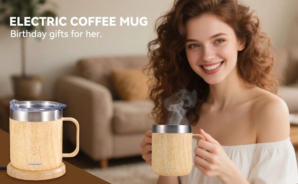 Self Heating Smart Coffee Mug with USB 55C Warmer