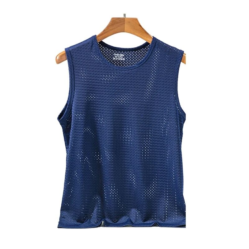Men Mesh Tank Top Fitness Sleeveless Shirt Breathable Gym Vest