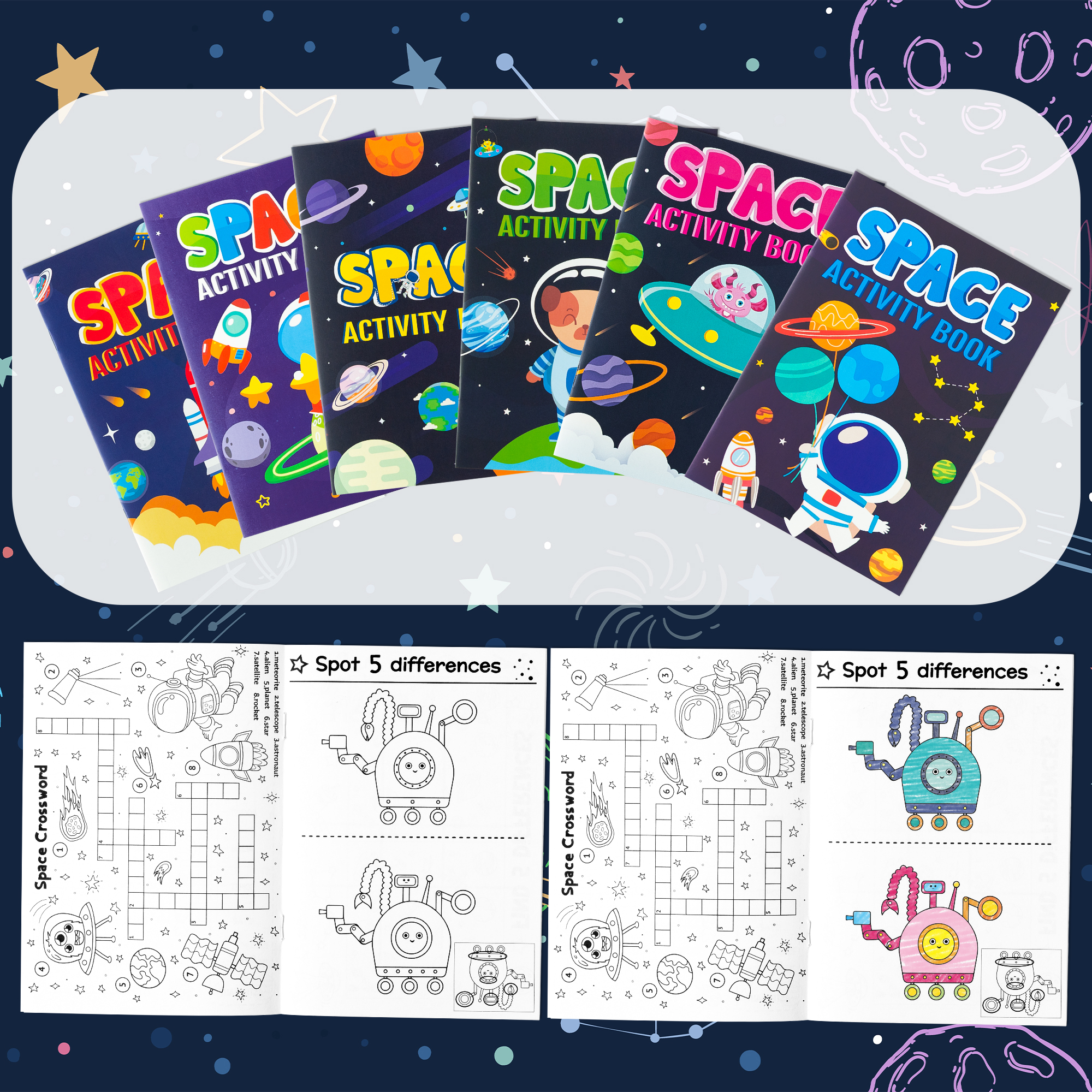 Space Activity Book , Astronaut Coloring Book, Planet Drawing Kit, Mind Games, Classroom Art Supplies