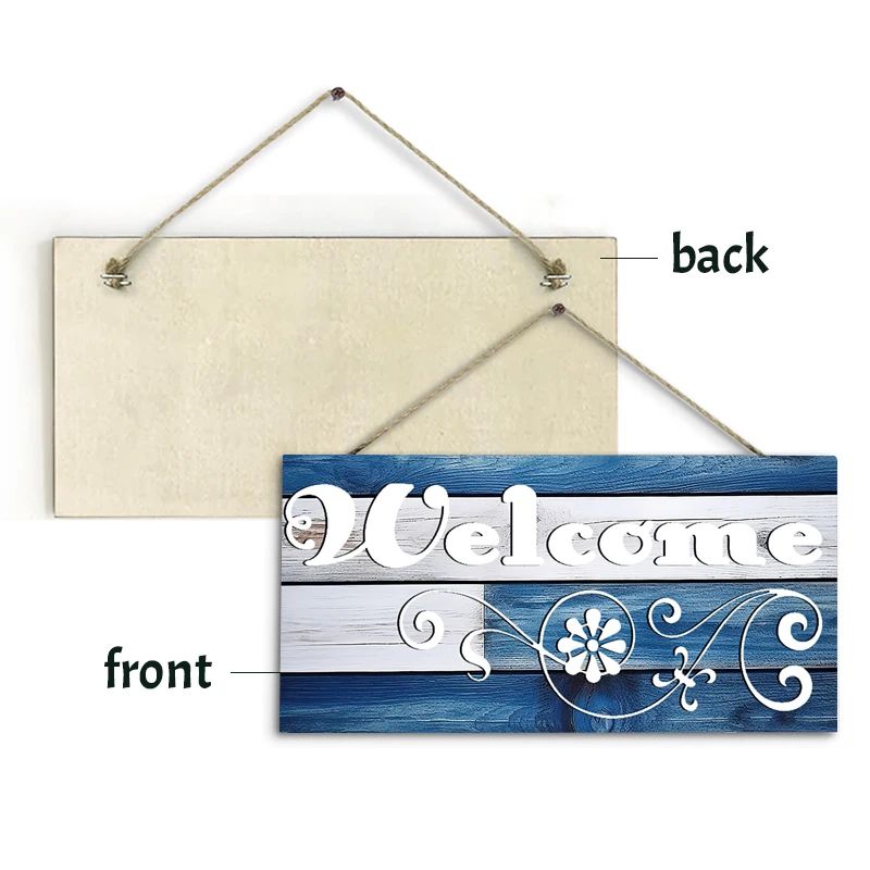 Rustic Wooden Welcome Wall Hanging Sign