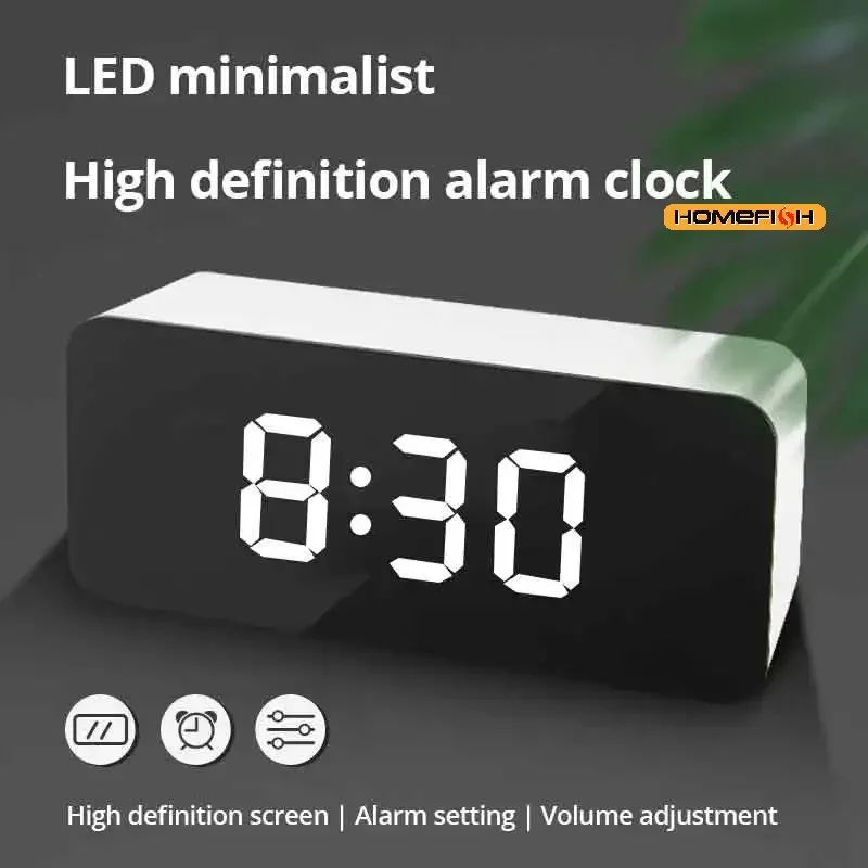 LED Mirror Desk Alarm Clock
