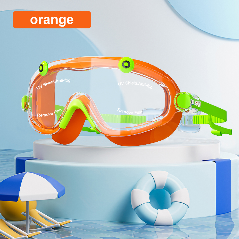 Kids Anti Fog Swim Goggles with Earplugs Wide View No Leak Silicone Mask