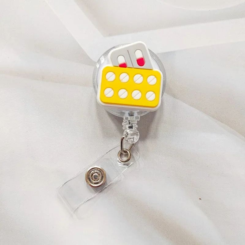 Cartoon Nurse Retractable Badge Reel ID Badge Holder for Doctors, Students and Staff
