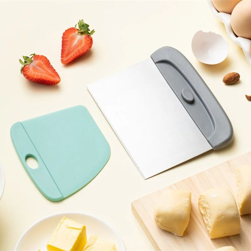 2-in-1 Stainless Steel Dough Scraper & Pastry Scraper Set for Effortless Baking