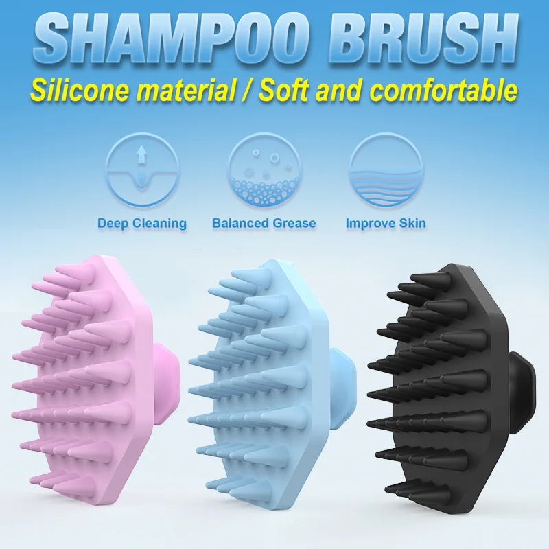 Silicone Scalp Massager Shampoo Brush for Deep Clean Hair Care
