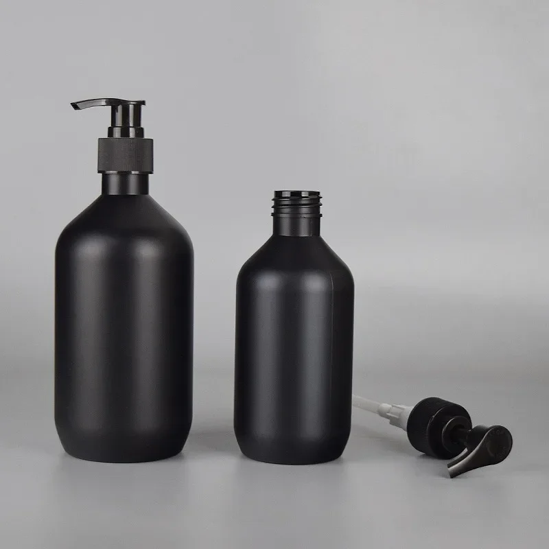 Matte Black Liquid Soap Dispenser Refillable Shampoo, Conditioner, and Lotion Container for Bathroom, Hotel & Spa Use