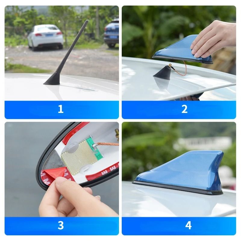 Universal Shark Fin Car Roof Antenna Carbon Fiber Style