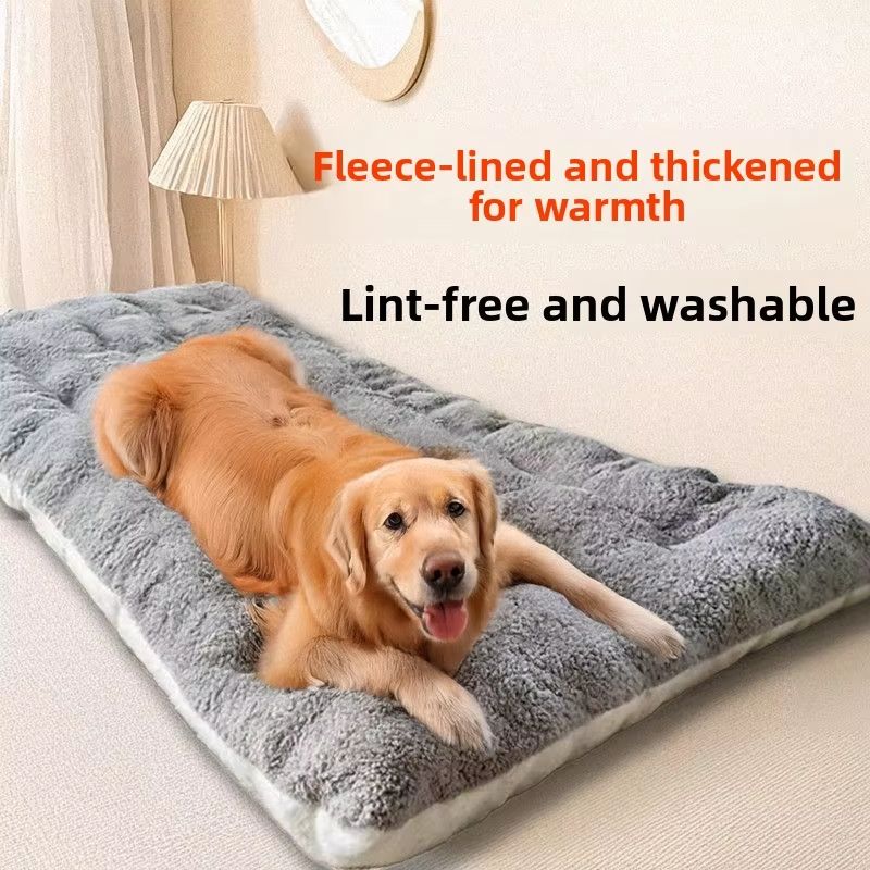 Extra Large Plush Dog Bed Sofa – Thickened Super Soft Polyester Pet Mat & Dog Crate Mat for Large Dogs, Winter Warm