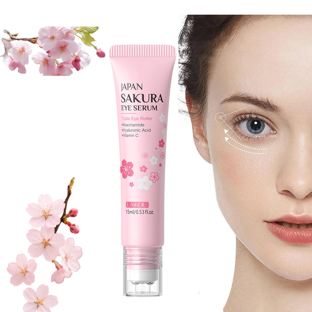 Hyaluronic Acid Sakura Eye Serum Roller for Dark Circles Moisturizing Cream Skin Care Treatment