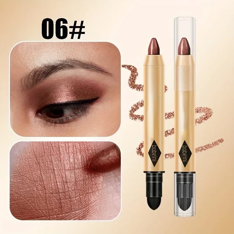 Metallic Double-head Eyeshadow, Diamond Shimmer Highlighter Stick, Ultra Pigmented Long Lasting Pencil
