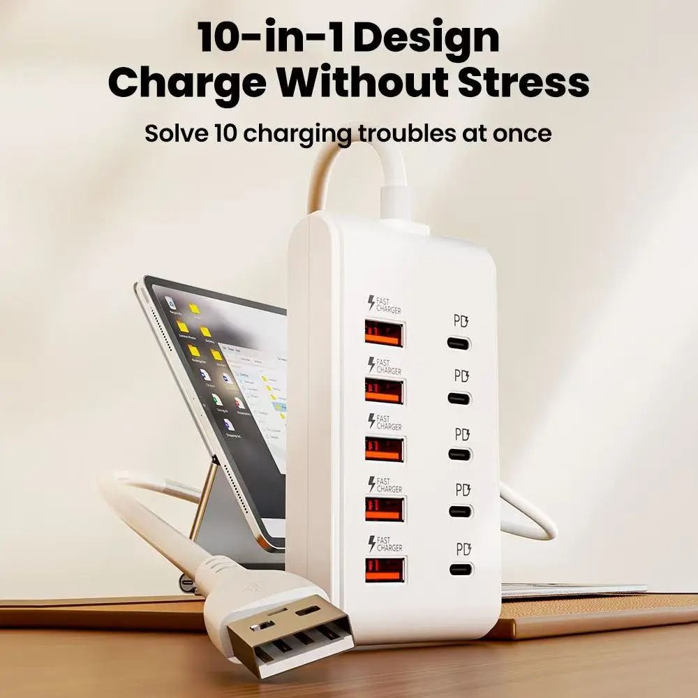 10 in 1 Universal High Capacity Desktop Power Strip