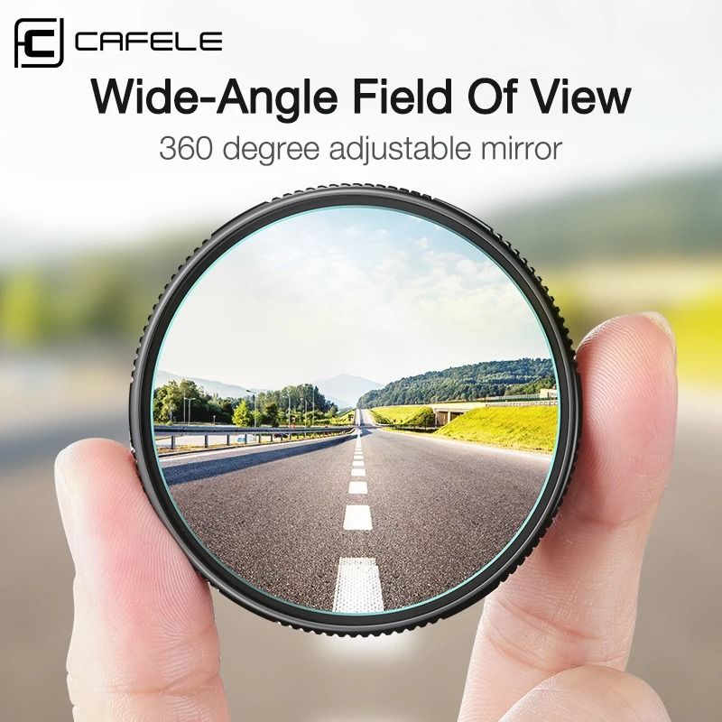 2-Piece HD Blind Spot Rearview Mirrors with 360 Wide-Angle Convex Glass and Adjustable Suction