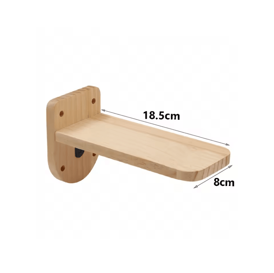 Wall Mounted Cat Hammock Bed with Wooden Shelf and Scratching Post for Indoor Cats
